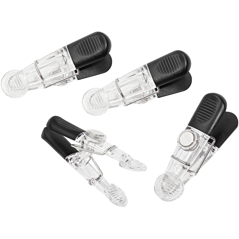 WEDO porte-notes magnétique GLOSSY, noir/transparent, lot de 4